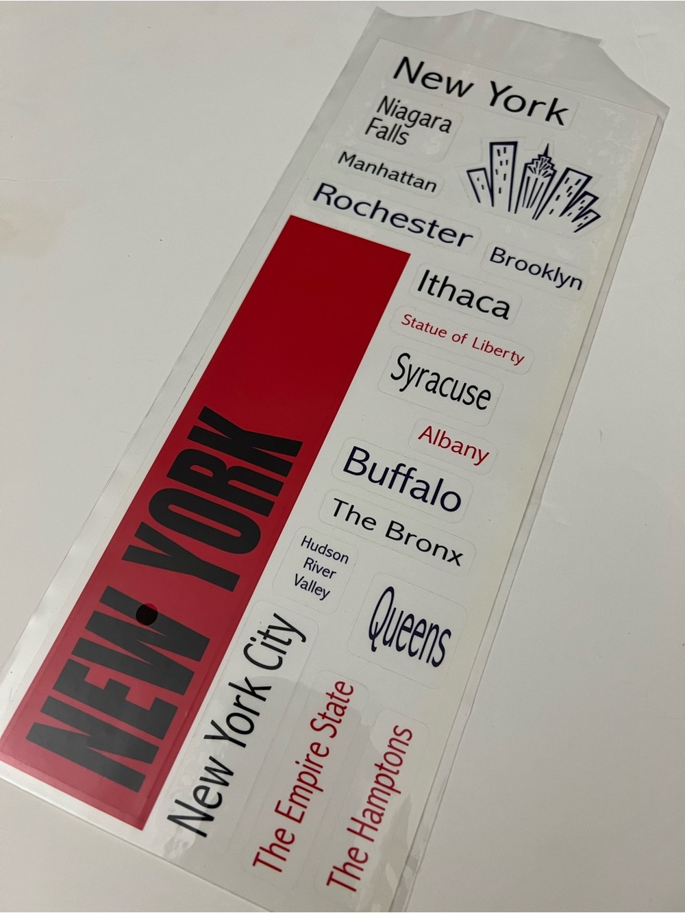 New York City Name and Landmarks Sticker Sheet - Home Accents